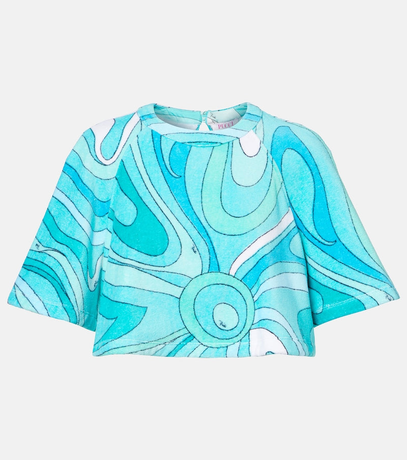 Pucci Iride cotton terry crop top