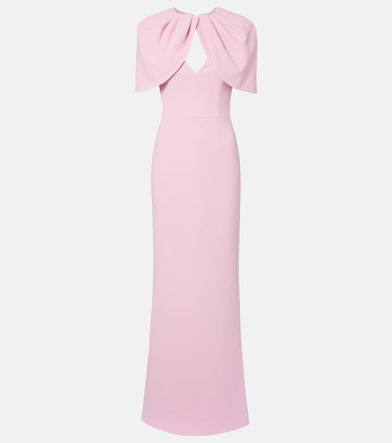 Rebecca Vallance Xena caped crepe gown