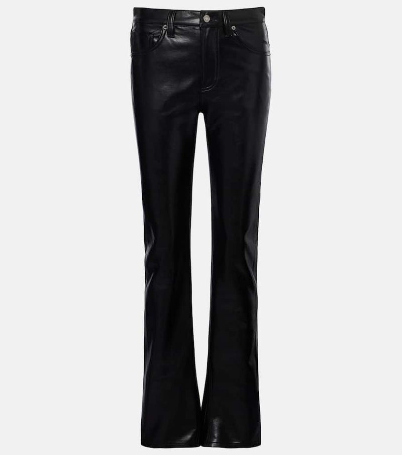 Agolde Mid-rise leather-blend bootcut pants
