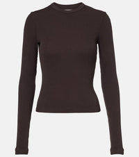 Citizens of Humanity Pilar waffle-knit cropped cotton top