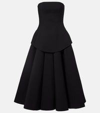 Solace London Ada strapless crepe midi dress
