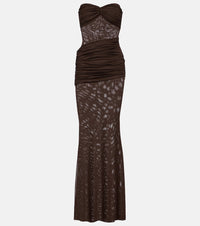 Bananhot Erica ruched strapless maxi dress