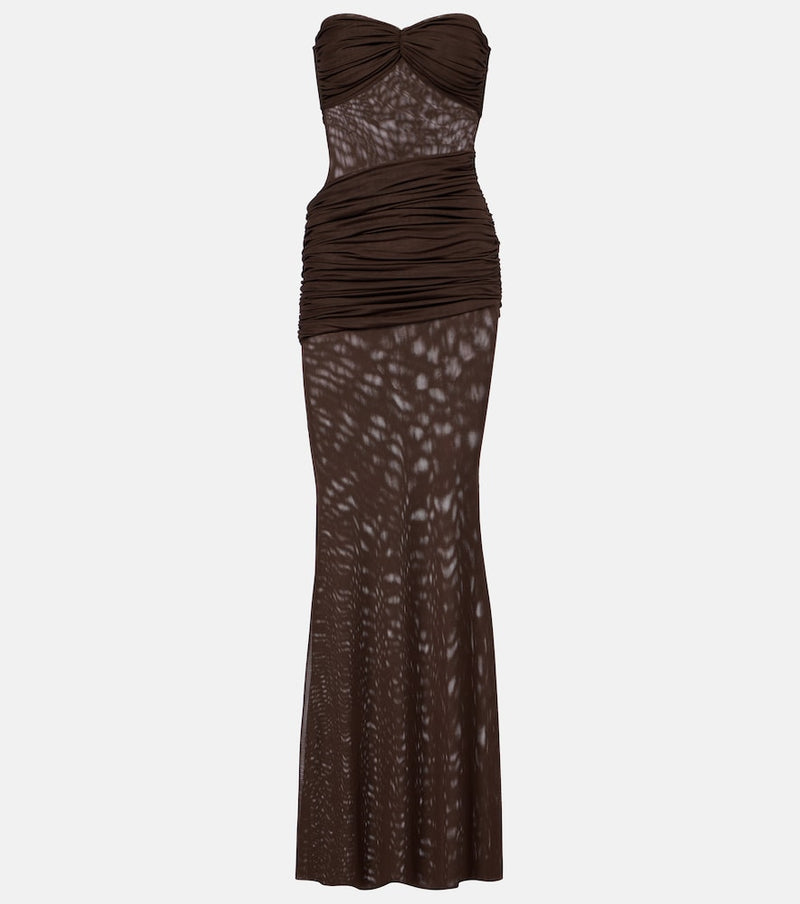 Bananhot Erica ruched strapless maxi dress