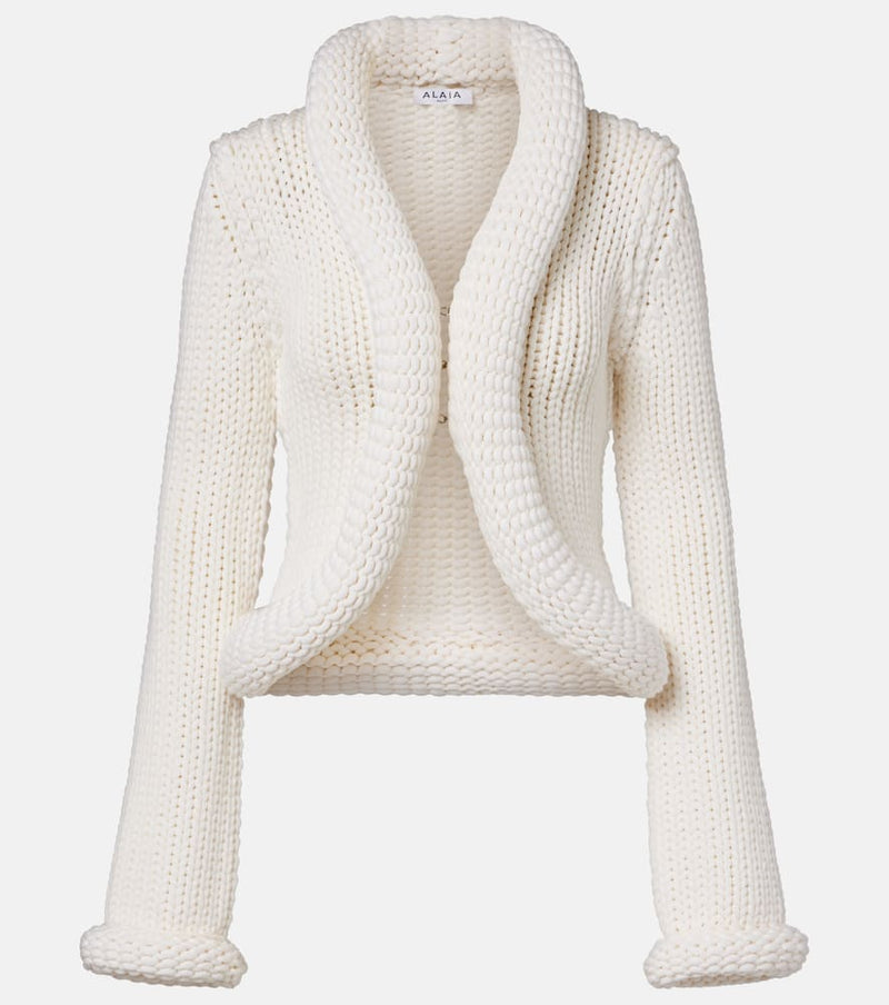 Alaia Padded wool-blend cardigan