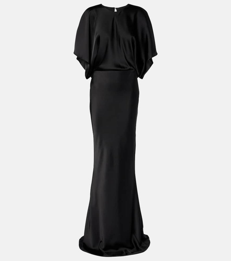 Norma Kamali Obie draped satin gown