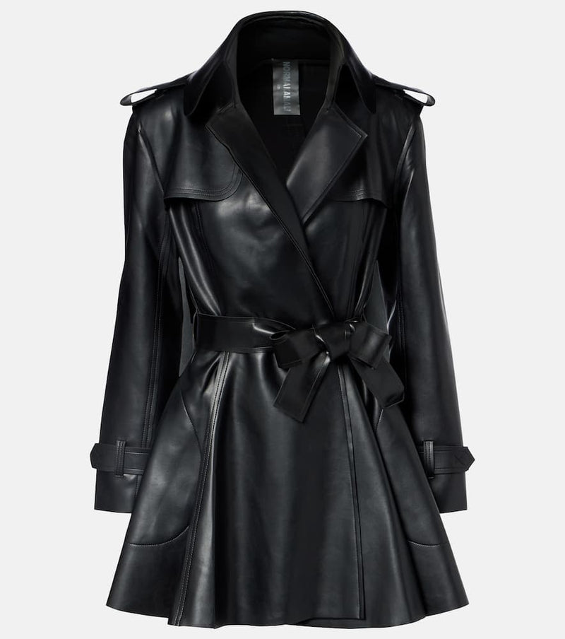 Norma Kamali Belted double-breasted flared minidress