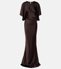 Norma Kamali Obie draped satin gown