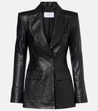 Alex Perry Croc-effect leather blazer