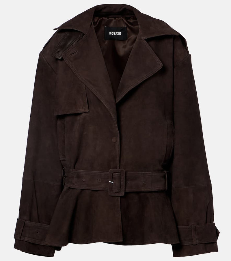 Rotate Oversized suede biker jacket