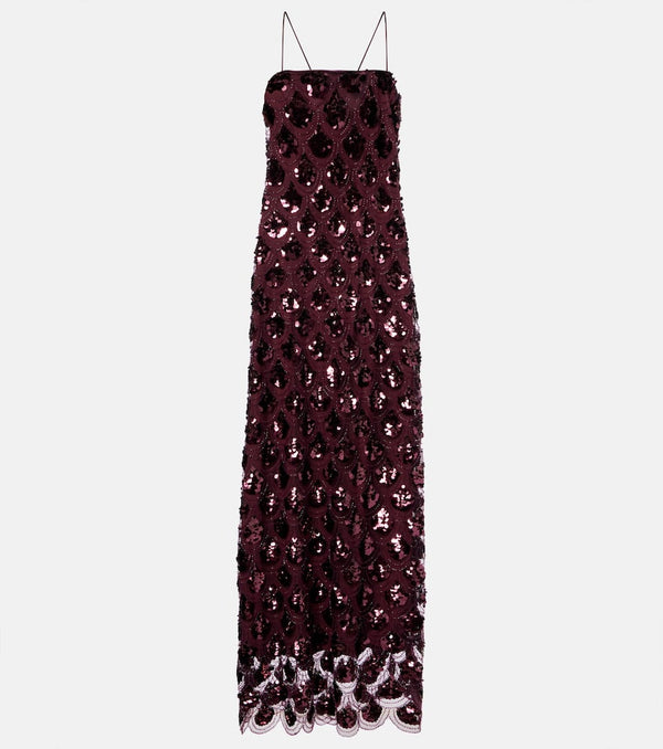 Rotate Embellished mesh cocktail dress