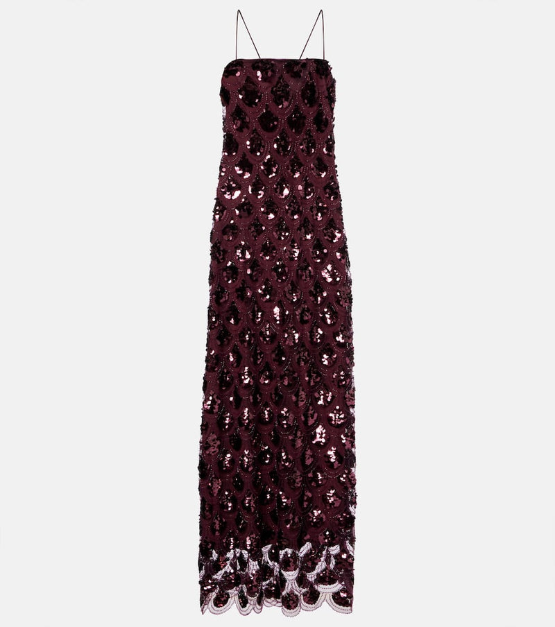 Rotate Embellished mesh cocktail dress