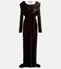 Rotate Draped velvet gown