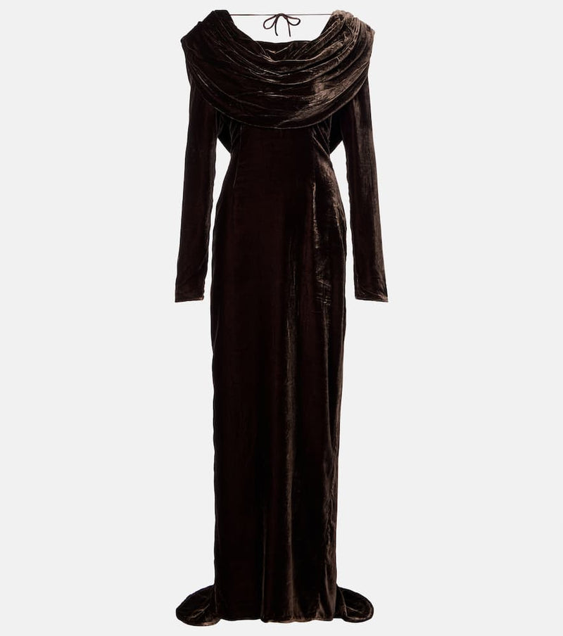Rotate Draped velvet gown