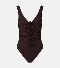 Karla Colletto Tess floral-applique swimsuit