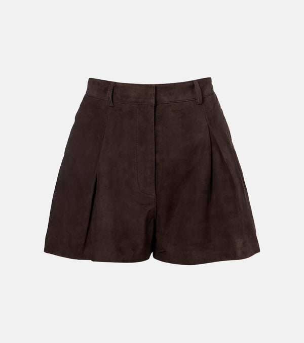 Rotate High-rise suede shorts