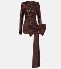 Rotate Bow-detail sequined minidress