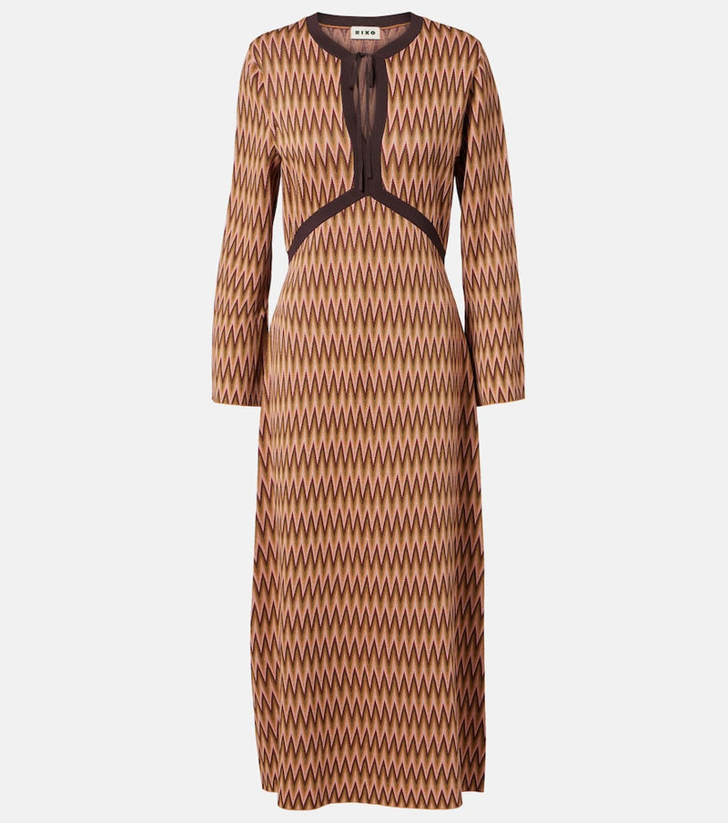Rixo Pamela jacquard midi dress