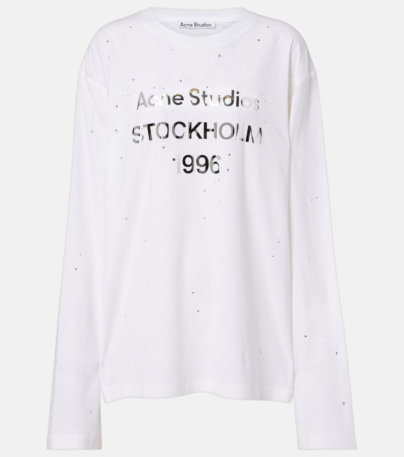 Acne Studios Embellished logo cotton and hemp jersey T-shirt