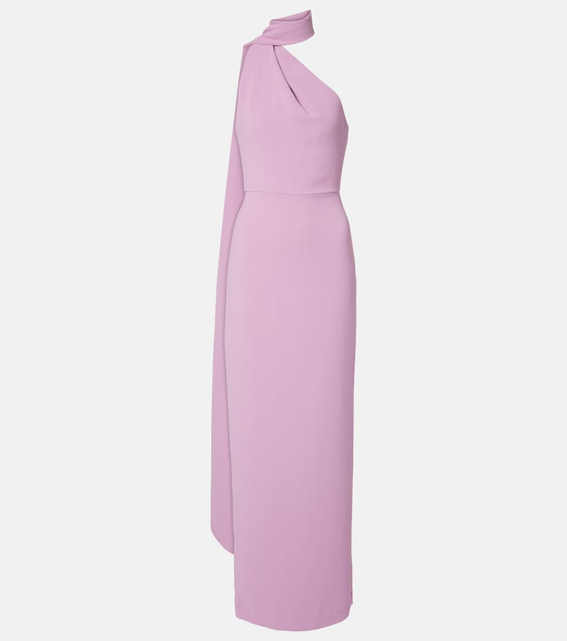 Solace London Demi asymmetric scarf-detail gown