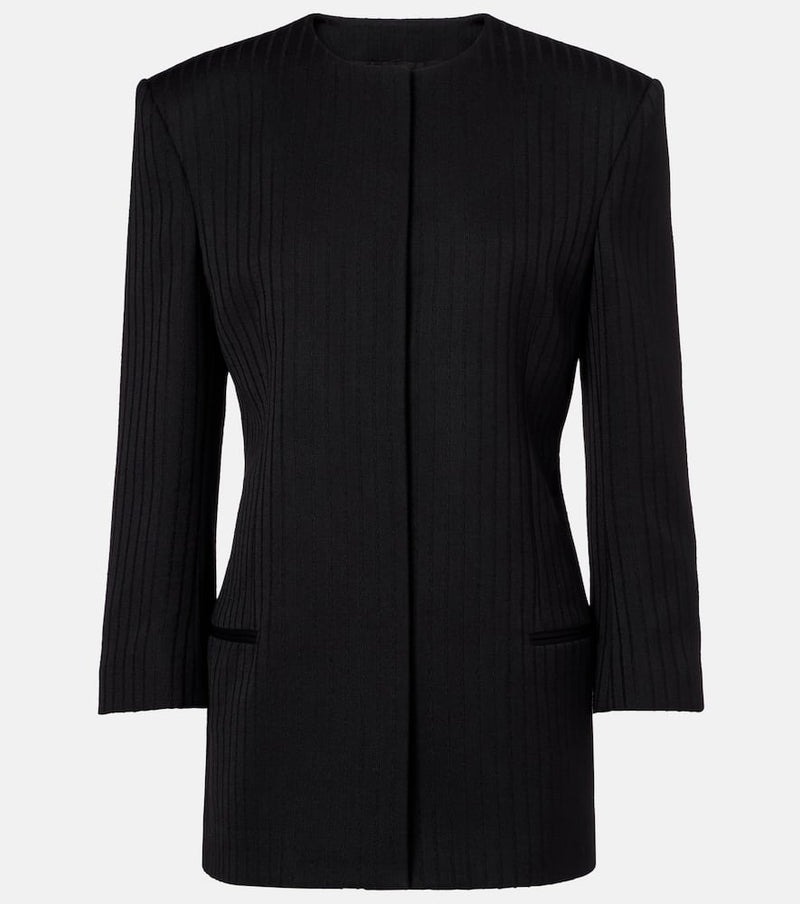 Calvin Klein Collection Ribbed-knit wool blazer