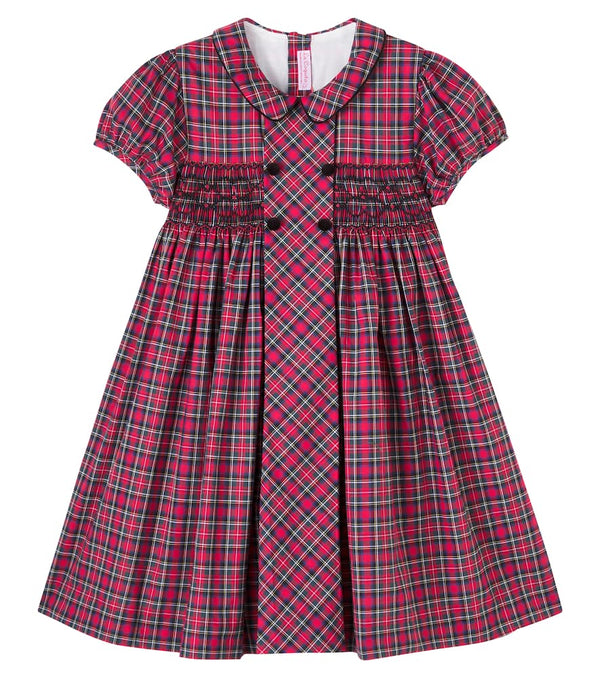 La Coqueta Arcadia plaid smocked cotton dress