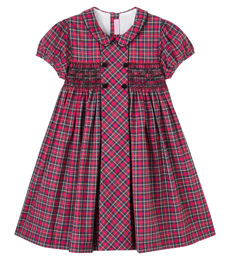 La Coqueta Arcadia plaid smocked cotton dress