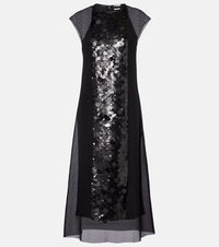 Joseph Boulle sequined chiffon midi dress