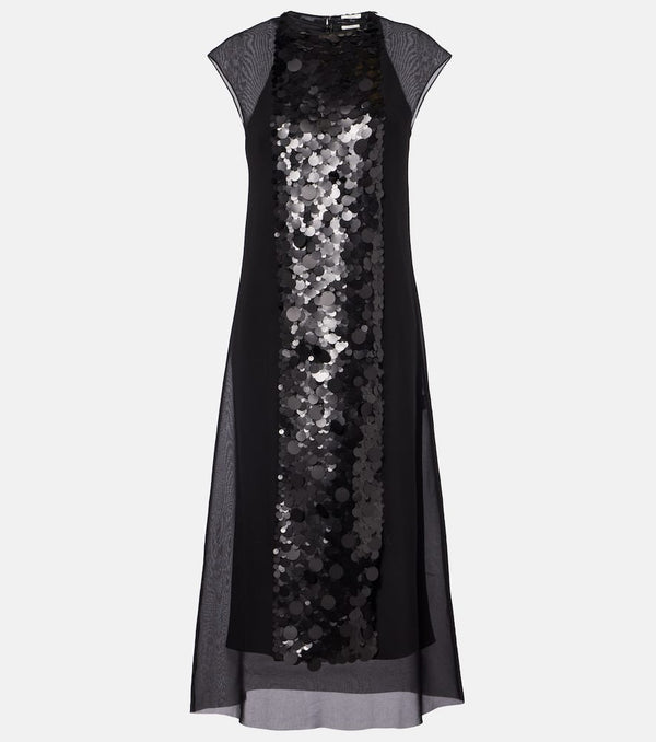 Joseph Boulle sequined chiffon midi dress