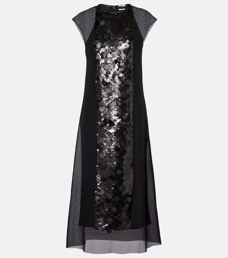 Joseph Boulle sequined chiffon midi dress