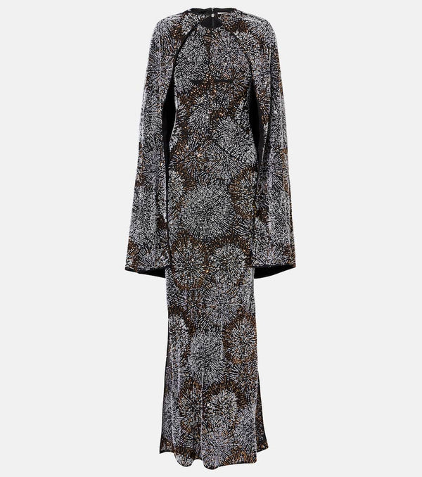 Rabanne Embellished caped gown