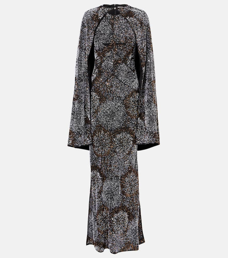 Rabanne Embellished caped gown