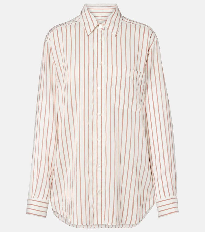 The Row Gavina striped silk shirt