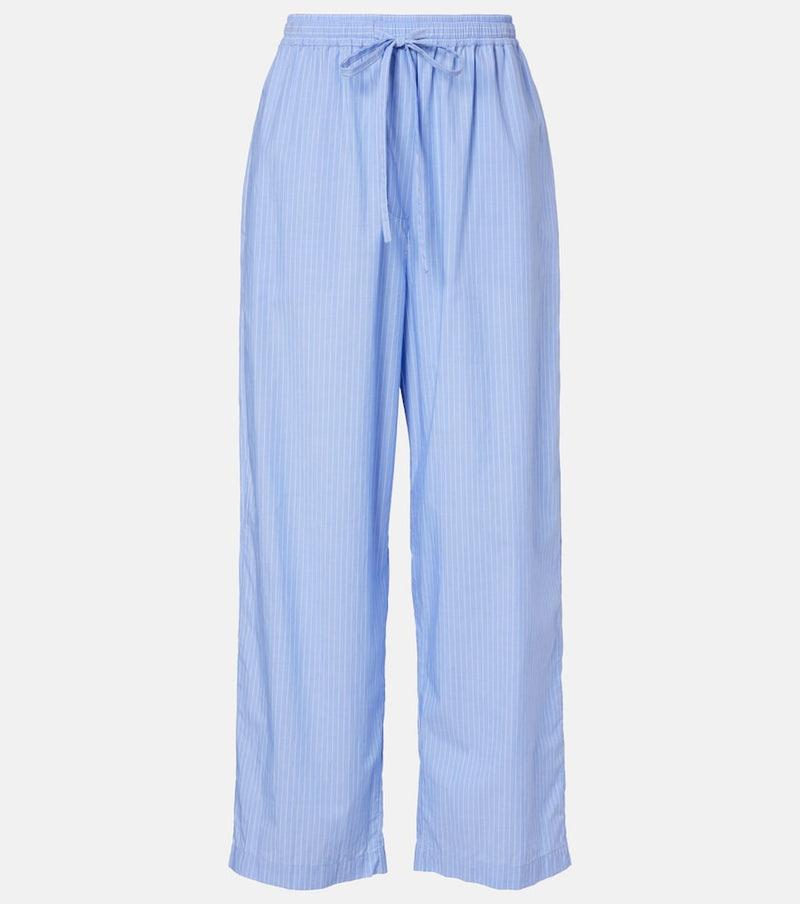 The Row Orien striped cotton wide-leg pants