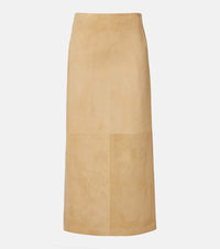 The Row Danas suede wrap skirt