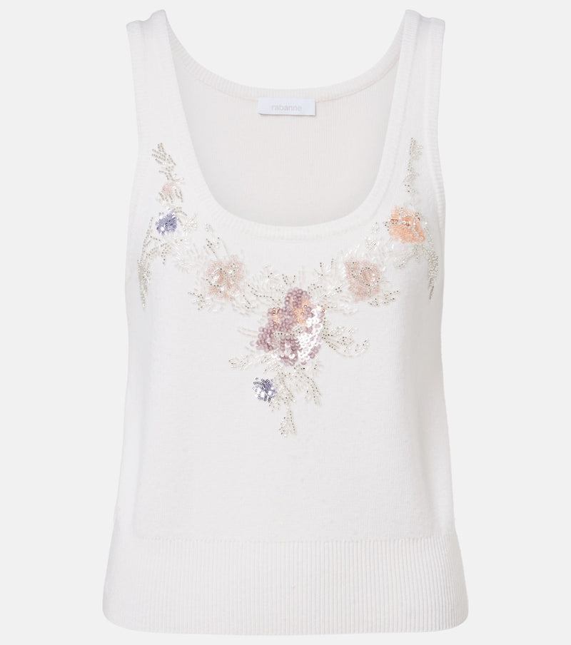 Rabanne Sequined wool and cashmere top