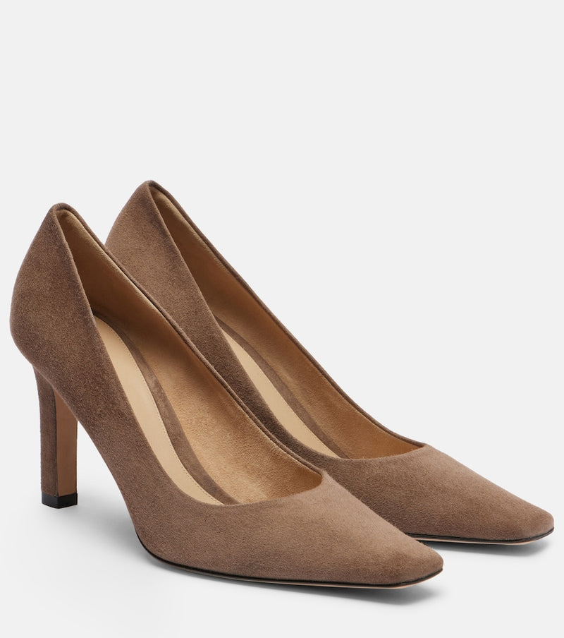 The Row Carla 80 suede pumps