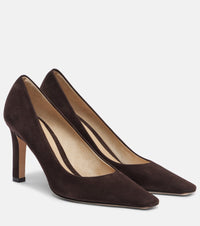 The Row Carla 80 suede pumps