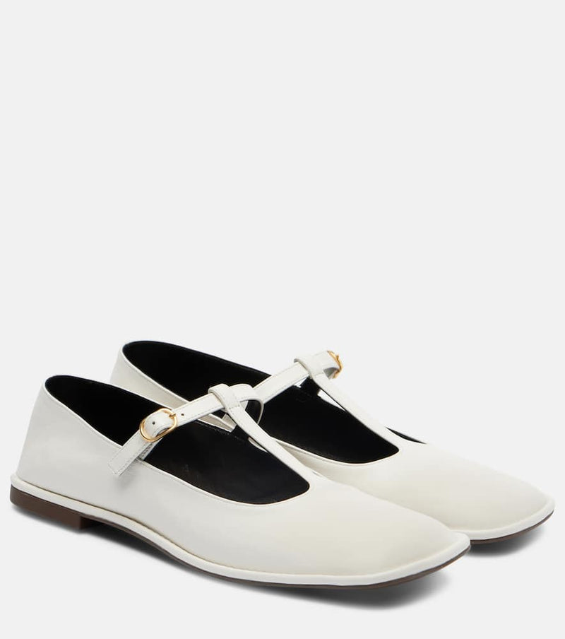 The Row Leather ballet flats
