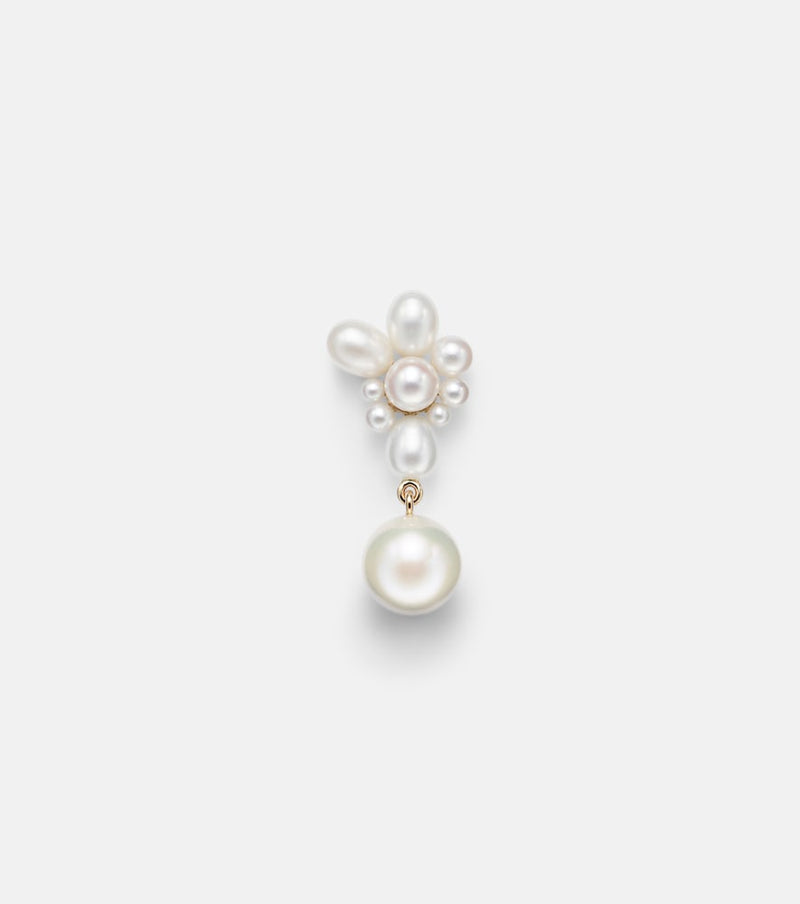 Sophie Bille Brahe Amis Fleur 14kt gold single earring with freshwater pearls