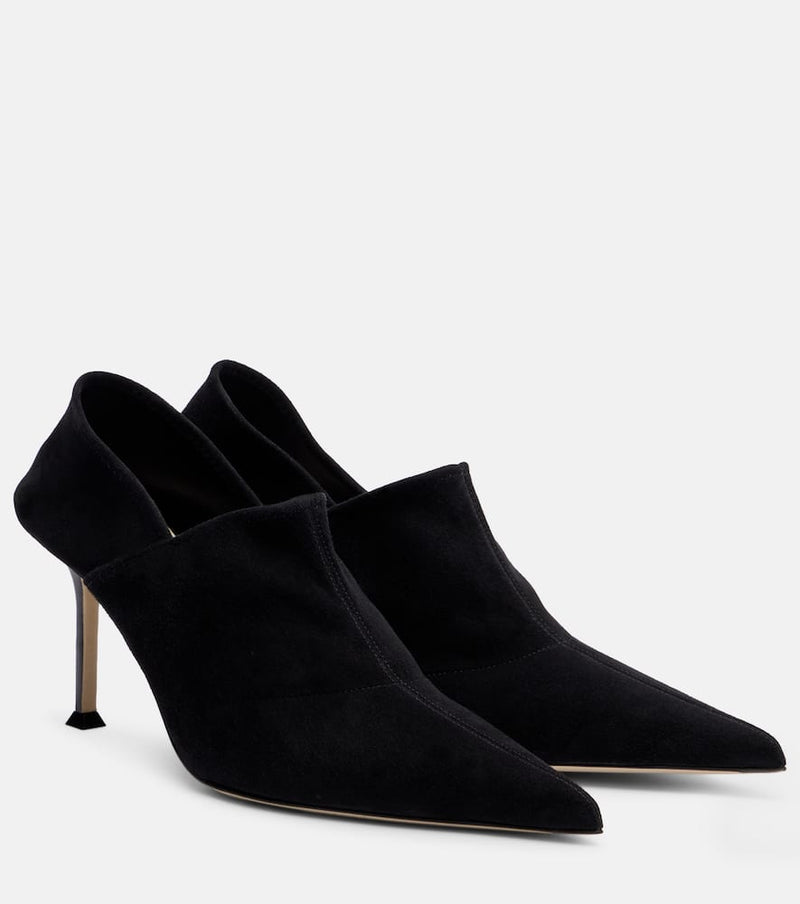 Christen Helix Stretch 75 suede pumps