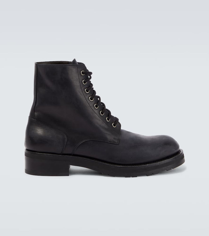 The Row Leather combat boots