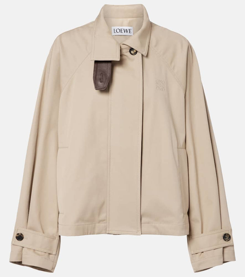 Loewe Leather-trimmed cotton and silk jacket