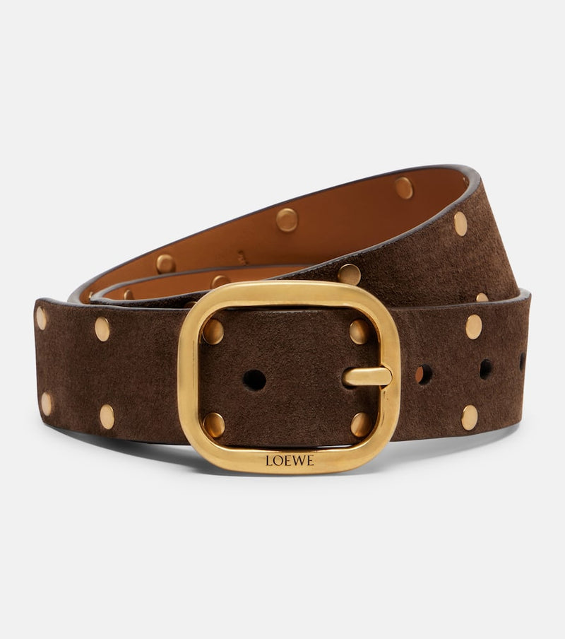 Loewe Studded suede belt