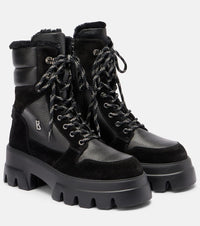 Bogner Sapporo suede and leather combat boots
