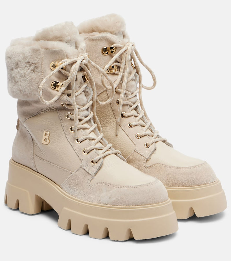 Bogner Sapporo suede and leather combat boots