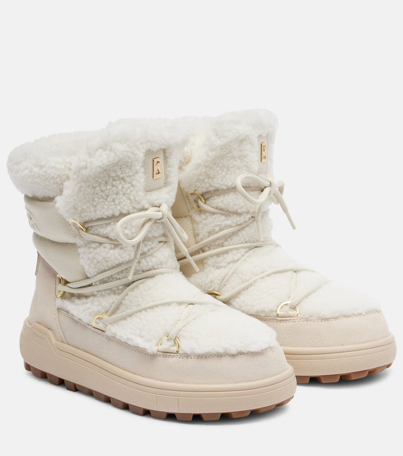 Bogner Chamonix shearling-trimmed suede snow boots