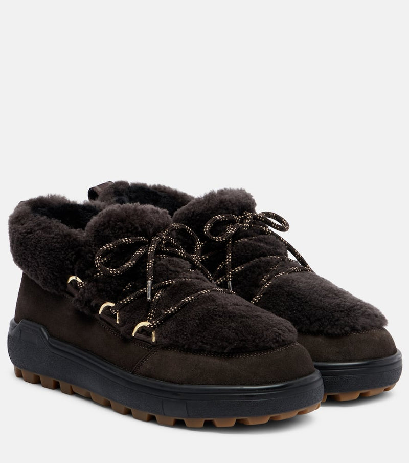 Bogner Chamonix shearling-trimmed suede ankle boots