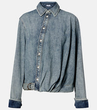 Loewe Draped belted denim shirt