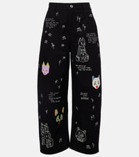 Loewe x Louis Wain embroidered wide-leg jeans