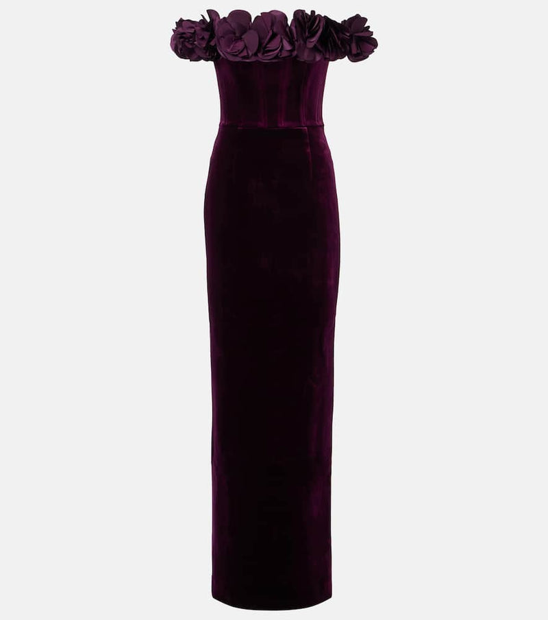Rebecca Vallance Charles off-shoulder velvet gown